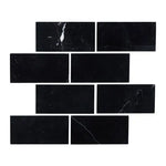 Nero Marquina Marble 3x6 Subway Tile - Polished or Honed - Tile