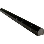 Nero Marquina Marble 3/4x12 Bullnose Liner – Polished or Honed - Liner
