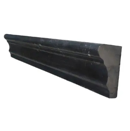 Nero Marquina marble 2×12 crown molding in a polished or honed finish.