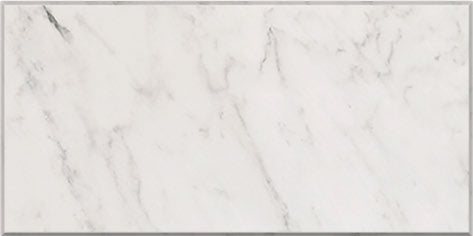 Oriental White marble 3×6 subway tile in a smooth polished or honed finish.