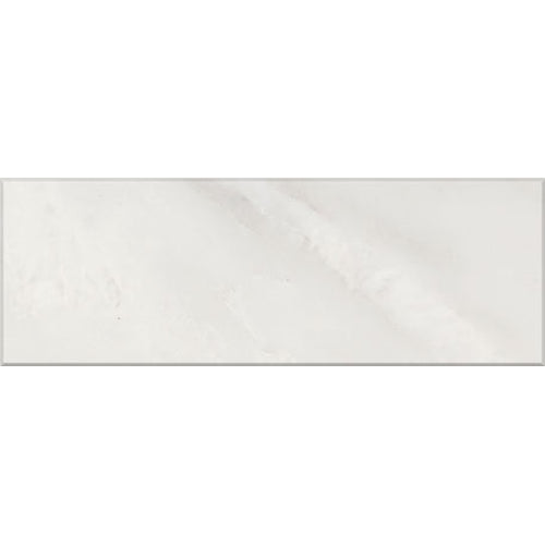 Oriental White marble 4×12 subway tile in a polished or honed finish.