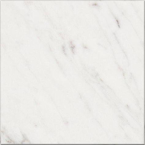 Oriental White marble 6×6 square tile with a tumbled finish.