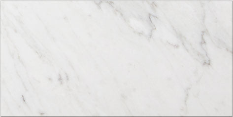Oriental White polished 12×24 marble tile.