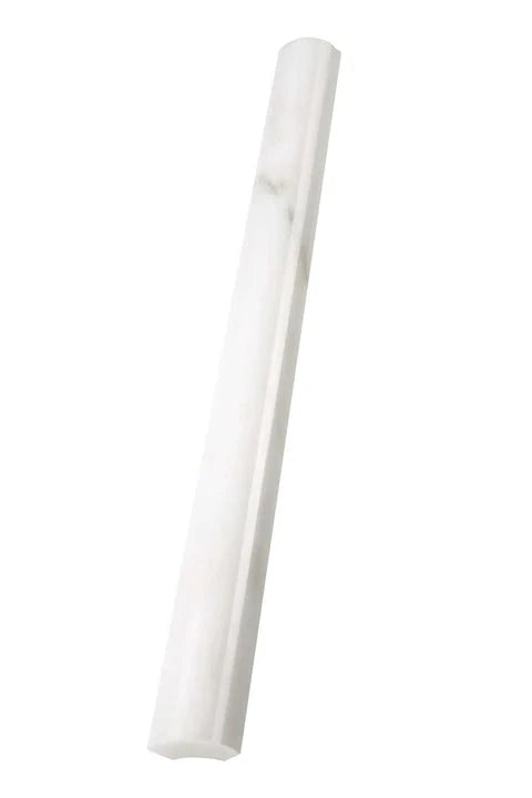 Oriental White marble 1×12 quarter-round trim in a polished or honed finish.