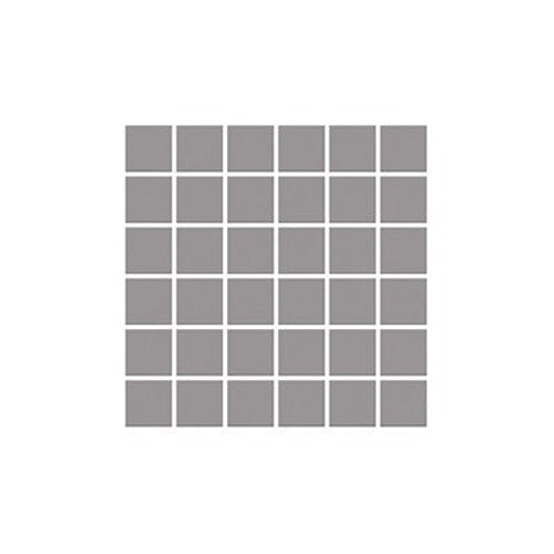 SeraPool Grid of small 2x2 gray porcelain pool mosaic tile squares on a white background