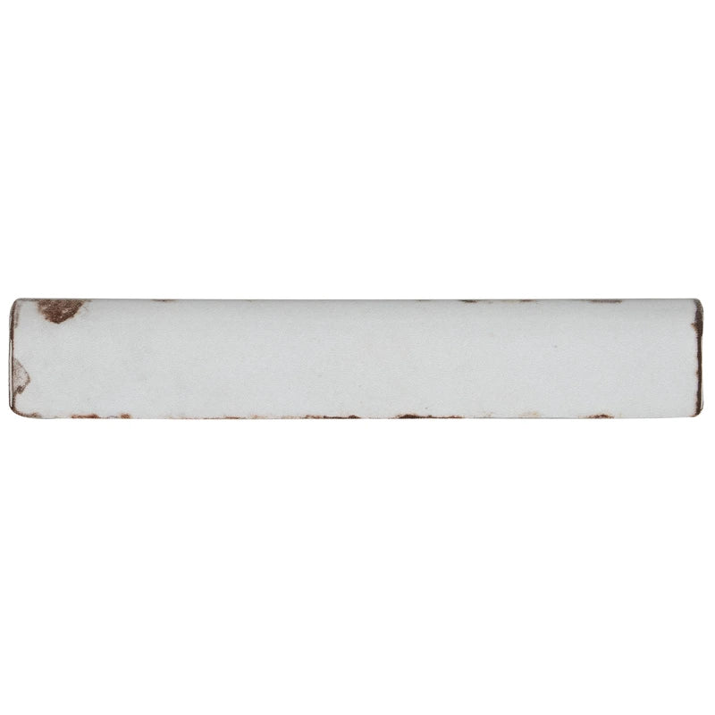 Retro Revival Emerald Charm 1×6 ceramic bullnose trim close-up.