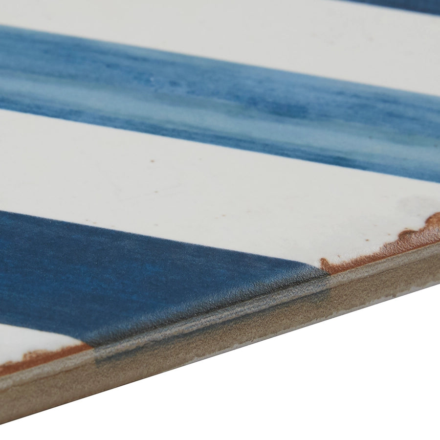 Retro Revival Emerald Charm 8×8 porcelain tile edge detail.