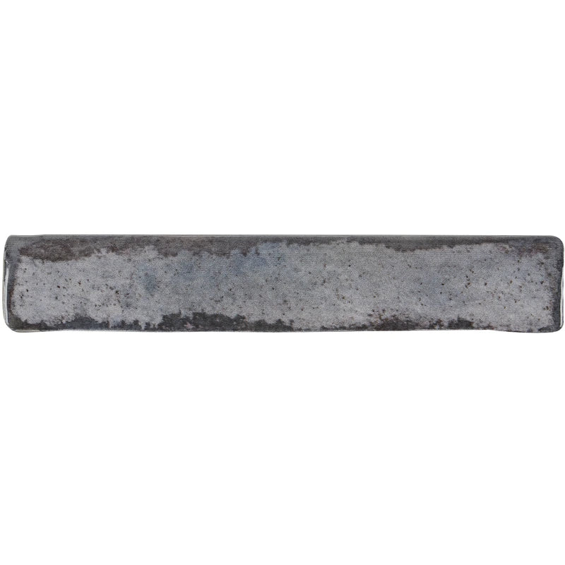 Retro Revival Sapphire Glow 1×6 matte ceramic bullnose trim.