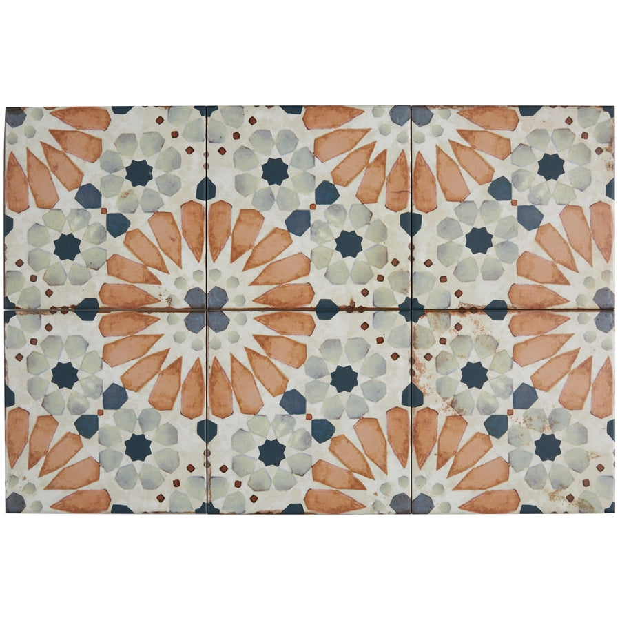 Retro Revival Soft Silver Mist 8×8 porcelain tile installed in a modern bathroom.