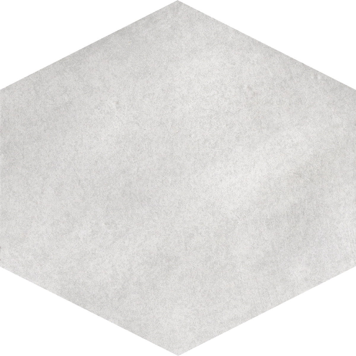 Fez Mist matte porcelain hexagon tile in a soft sophisticated gray.