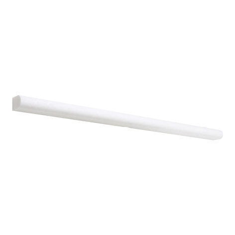 White Thassos ½×12 Pencil Liner with collection installation in brilliant white natural marble.