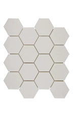 White Thassos Marble 3 In. Hexagon Mosaic - mosaic