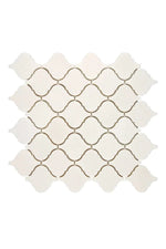 White Thassos Marble Arabesque Mosaic - mosaic