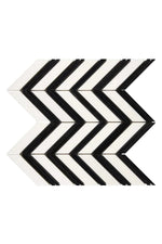 White Thassos Marble Chevron Black Mosaic - mosaic