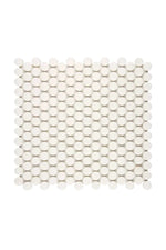 White Thassos Marble Penny Round Mosaic - mosaic