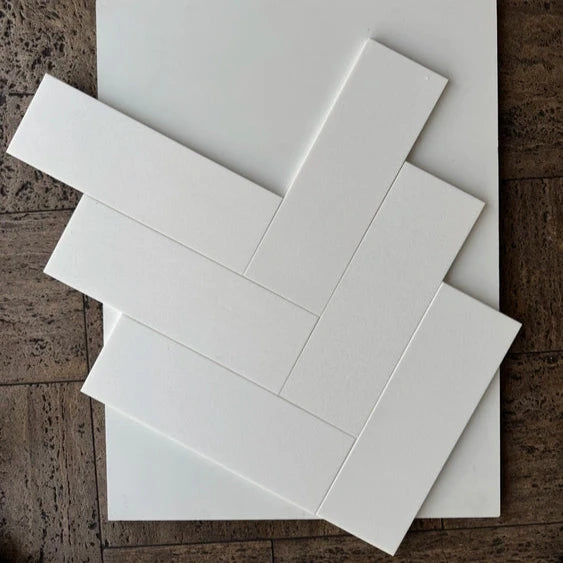 White Thassos 4×12 Subway Tile with polished and honed in brilliant white natural marble.