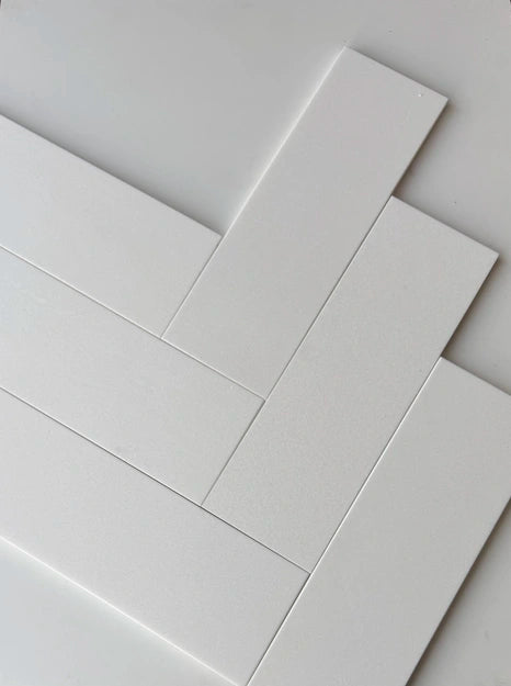 White Thassos 4×12 Subway Tile with polished and honed in brilliant white natural marble.
