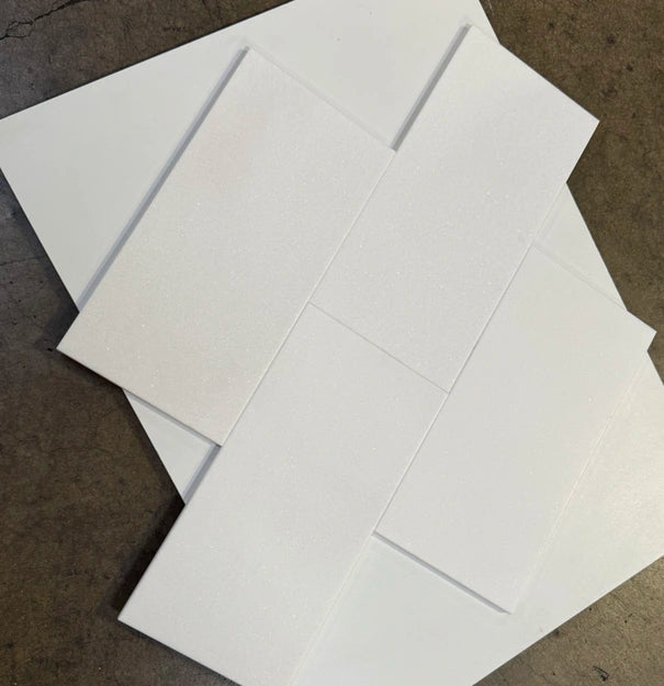 White Thassos 6×12 Tile in brilliant white natural marble.