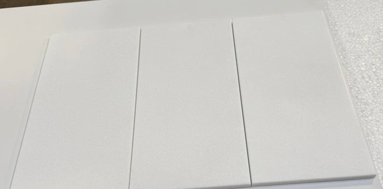 White Thassos 6×12 Tile in brilliant white natural marble.