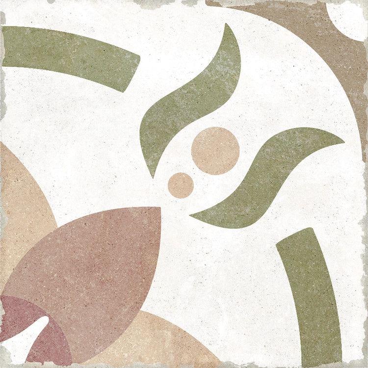 Zellige Charm Casablanca Bloom 8×8 matte porcelain pattern tile.