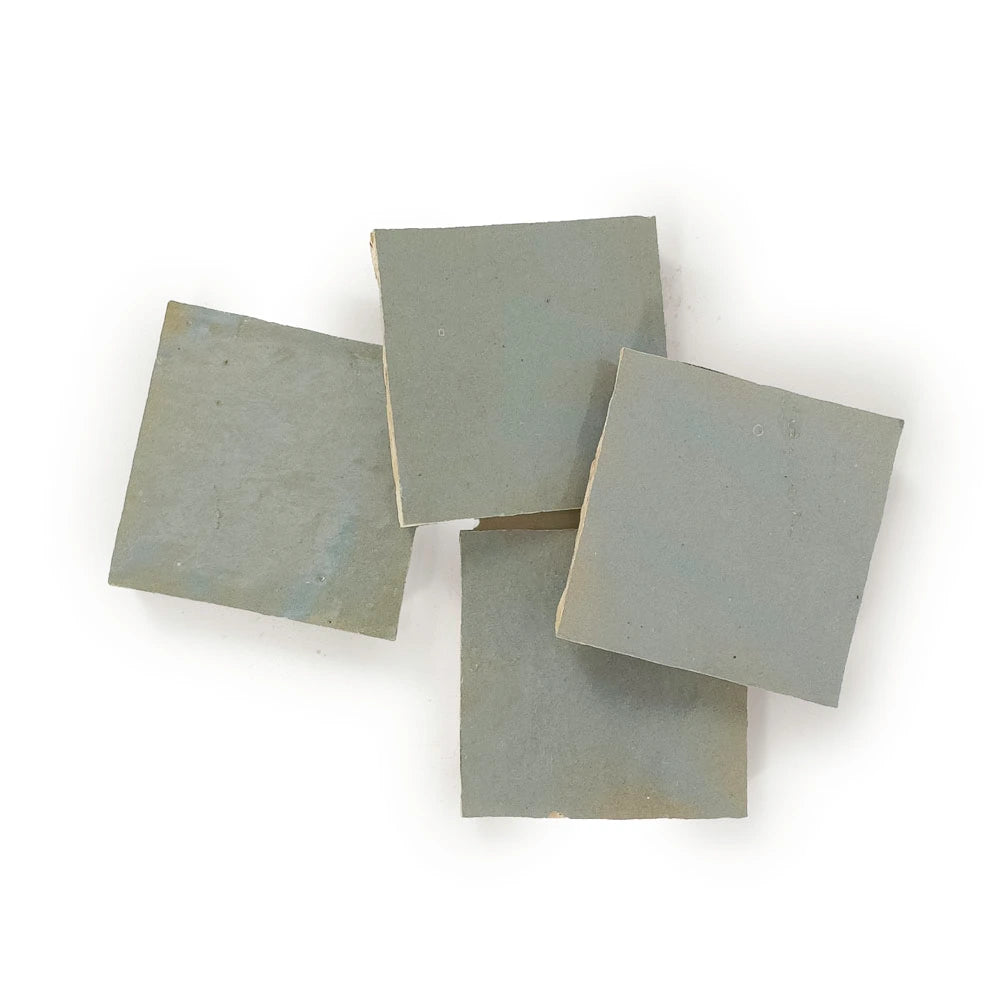 Marrakech Gray glossy handmade Moroccan Zellige 4×4 square wall tile.
