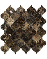 Emperador Dark Marble Arabesque Mosaic - mosaic