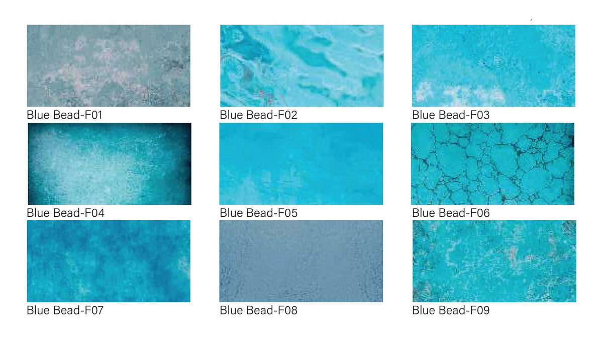 SeraPool Natural Blue Bead porcelain pool tile, all nine faces shipped mixed for random installation