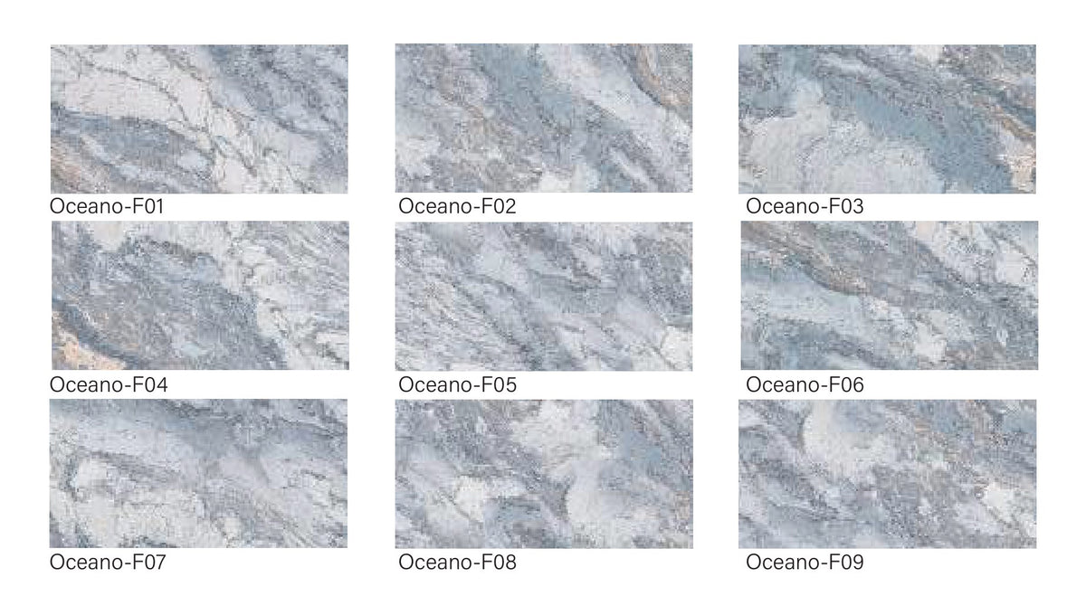 SeraPool Natural Oceano porcelain pool tile, all nine faces shipped mixed for random installation