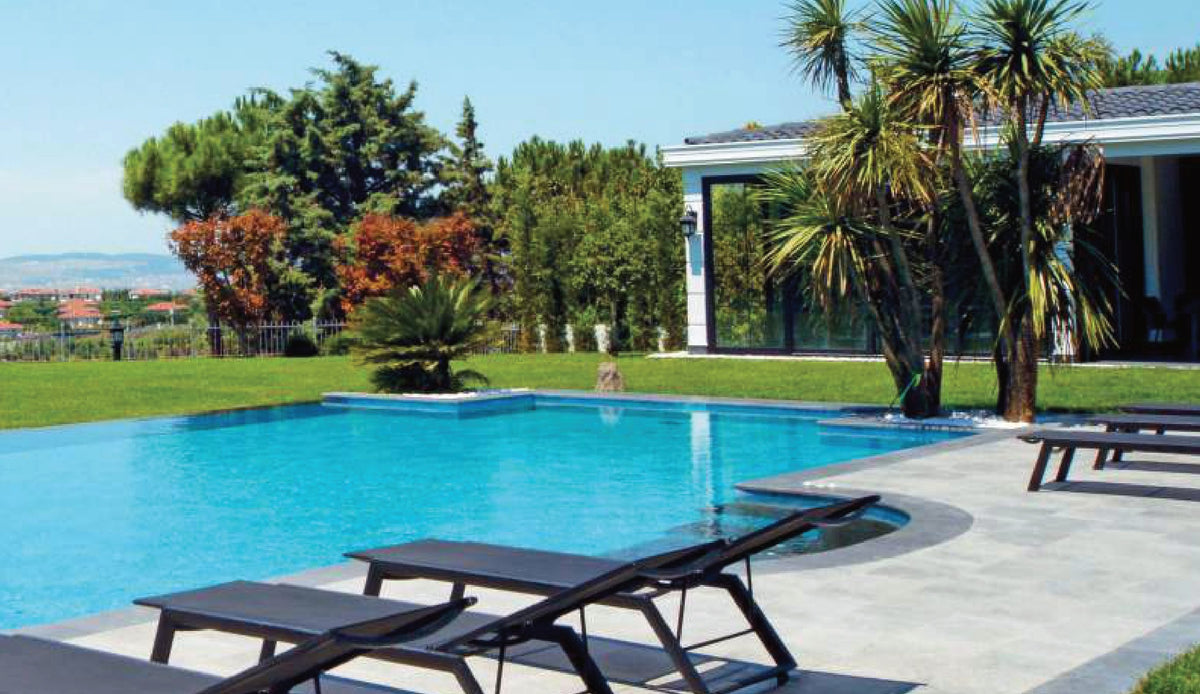 SeraPool Natural Oceano porcelain pool tile, close-up of a finished pool surface