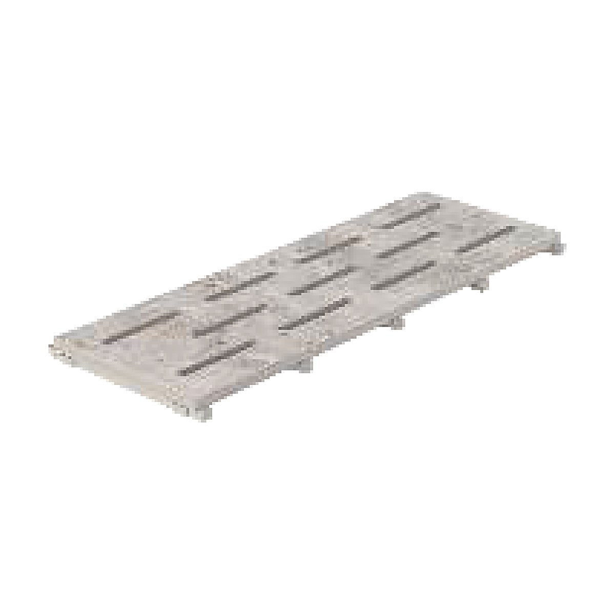 Silver Travertine porcelain drain grate for perimeter overflow pools