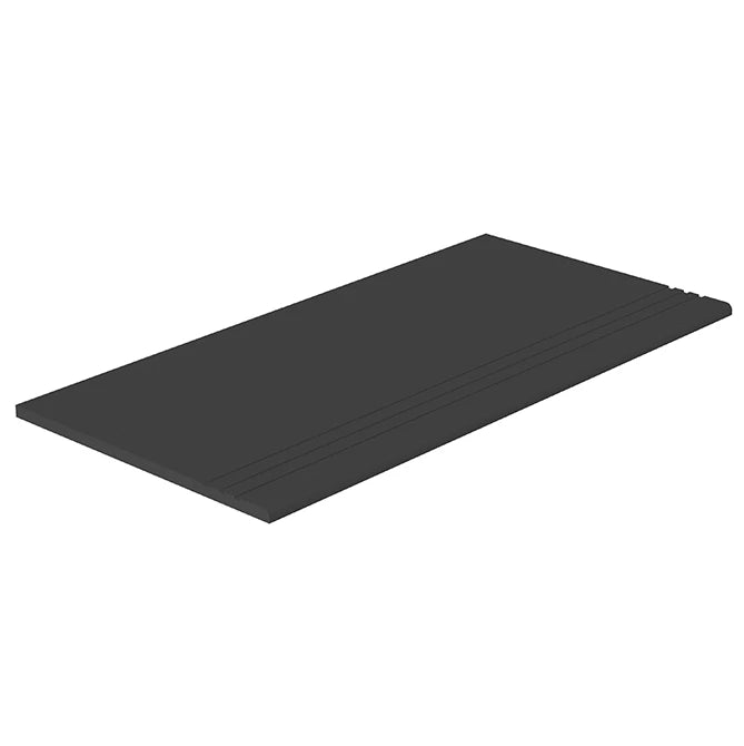 SeraPool Relax Black on Black anti-slip porcelain stair tread for pool steps