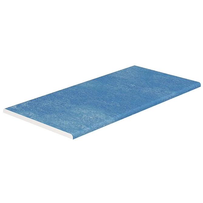 SeraPool Relax Blue double-beveled porcelain pool edge trim