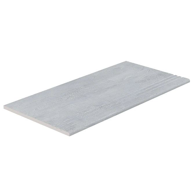 SeraPool Relax Cemento Grey porcelain anti-slip stair tread with textured grip for swimming pool steps.