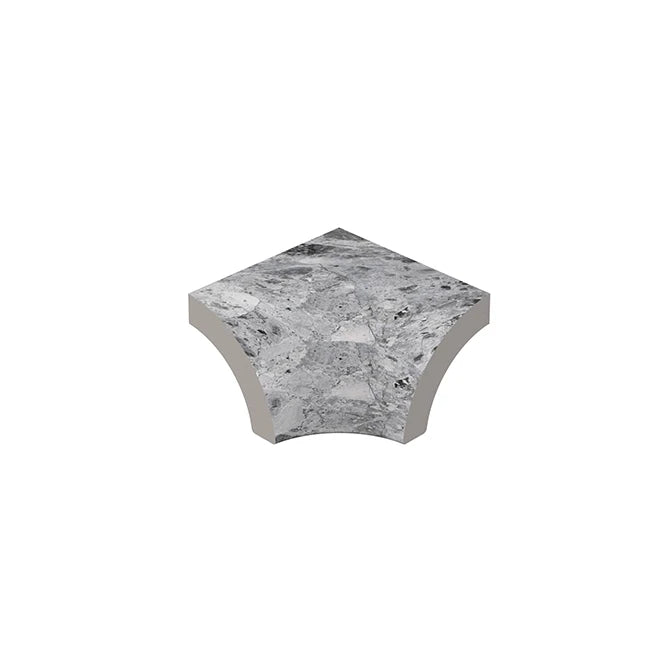 SeraPool Relax Ceppo Terrazzo Grey porcelain convex angle corner for finished pool edge transitions.