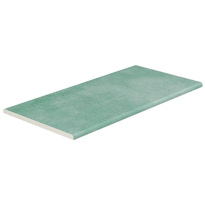 SeraPool Relax Green double-beveled porcelain pool edge trim