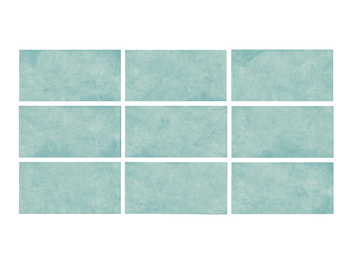 SeraPool Relax Pastel Turquoise porcelain pool tile showing nine surface variations