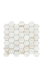 Vanilla Onyx Stone 2 In Hexagon Mosaic Tile Vein-Cut Polished - mosaic
