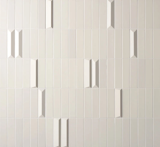 Rhythm Ceramic Wall Tile Collection_ Showcasing Ivory Satin color palette