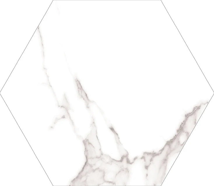 .	Glossy white porcelain tiles for modern interiors