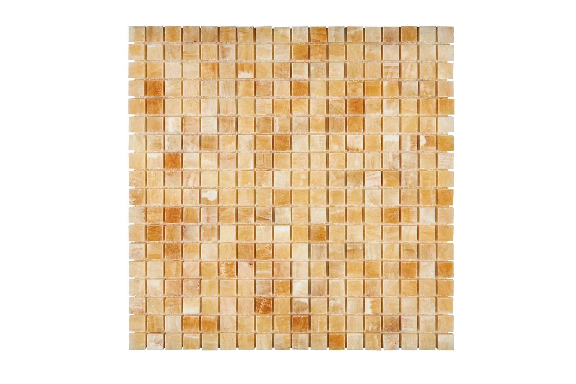 5-8x5-8 Mosaic in Honey Onyx for Sophisticated Kitchen Backsplashes