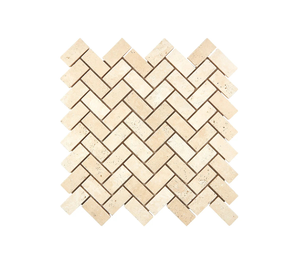 Ivory Travertine Herringbone Mosaic Tile for Elegant Kitchen Backsplashes