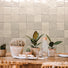 Zellige charm collection: Zellige inspired ceramic wall tiles showcasing kitchen wall in Desert ivory color