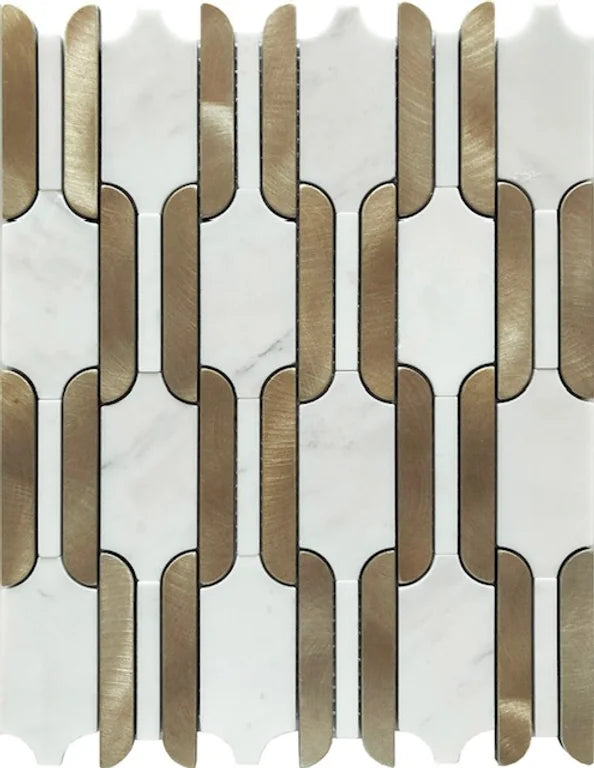 Timeless Links Marble + Glass Mosaic Tiles - Bold Bond - Glass Mosaic  