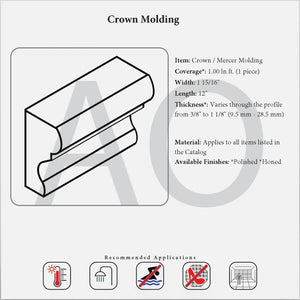 Bianco Dolomite 2 x 12 Crown Molding