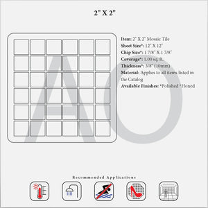 Bianco Dolomite 2 x 2 Mosaic Polished or Honed