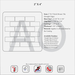 Bianco Dolomite 2 x 4 Mosaic