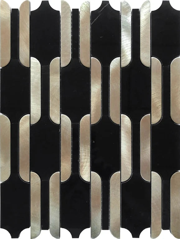 Timeless Links Marble + Glass Mosaic Tiles - Golden Eternity - Glass Mosaic  