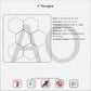 a diagram showing technical specs of 5-inch hexagonal mosaic tile