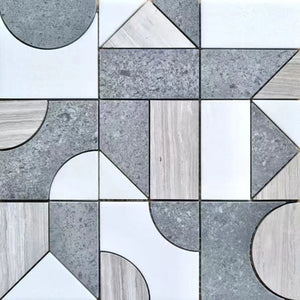 Cubist Ivory: Clean geometric lines for minimalist elegance.