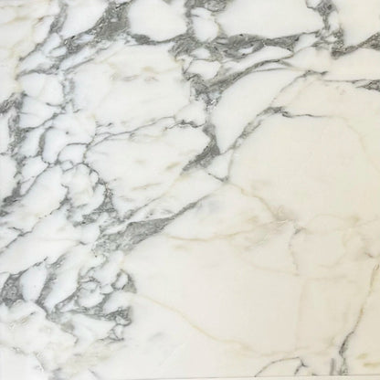 Arabescato Marble 12x12 tile with polished finish, white with gray veining.